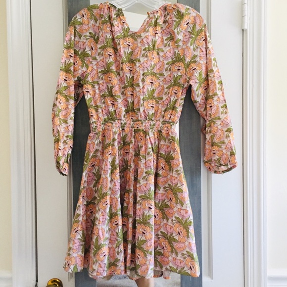 J Crew Liberty London Butterfield Poppy Smocked Waist Dress Prairie Cottagecore - Picture 8 of 13